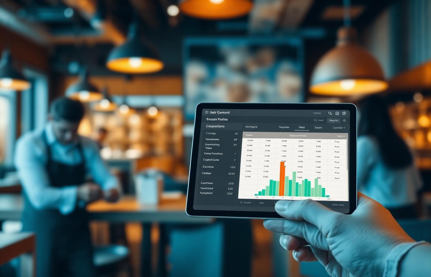 Harri workforce management on a tablet in a live restaurant